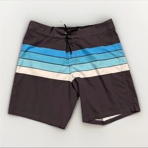 Island Haze Swim Trunks Board Shorts Men's Size 34 Tropical Blue Grey Surf Beach